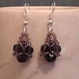 Small purple earrings from the Purple Pendant Set pattern.