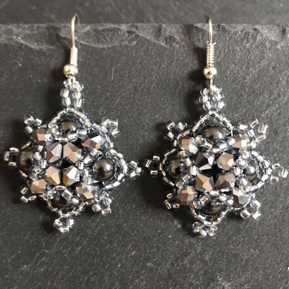 Silver Squares earrings which are a perfect match for the silver squares bracelet.
