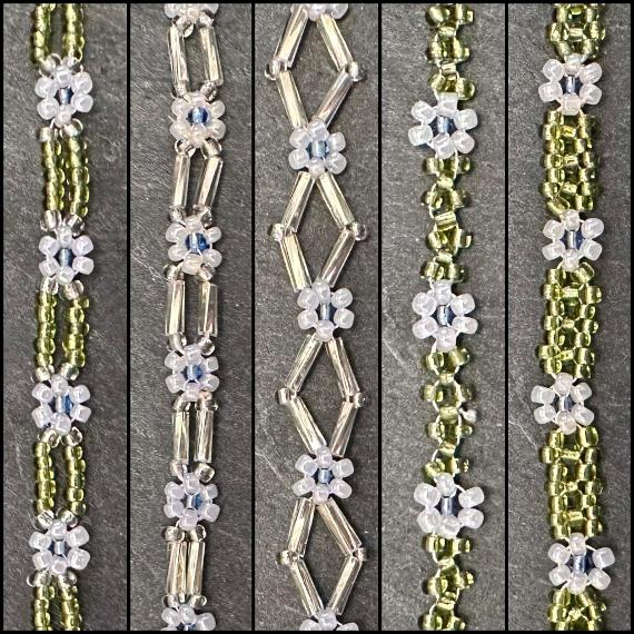 Five bands of daisy chains.