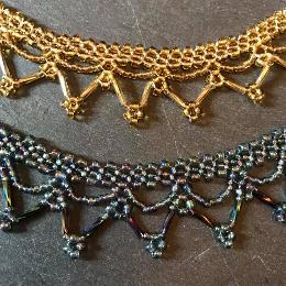 You can make the gold lace necklace in any colour you like.