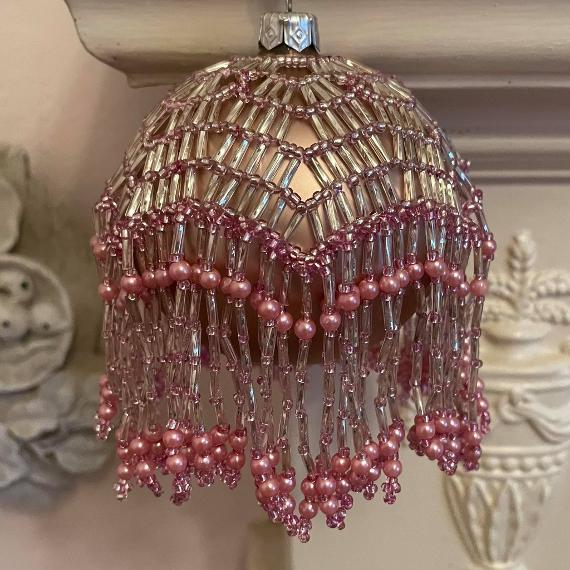 Pink Lumiere Christmas tree bauble.
