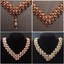 This necklace can be made with or without any of the embellishment, and also with or without a drop at the front.