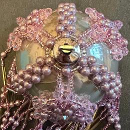Beaded bauble Christmas tree ornament