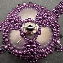 Top view of purple bauble.