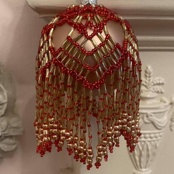 Red and gold chandelier bauble.