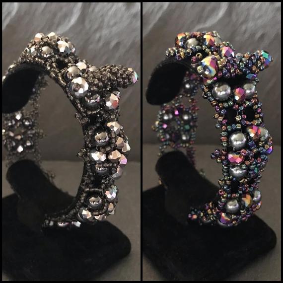 A photo pf two bracelets each with a decorative toggle clasp which blends in perfectly to the rest of the bracelet.