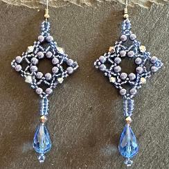 Blue tudor drop earrings